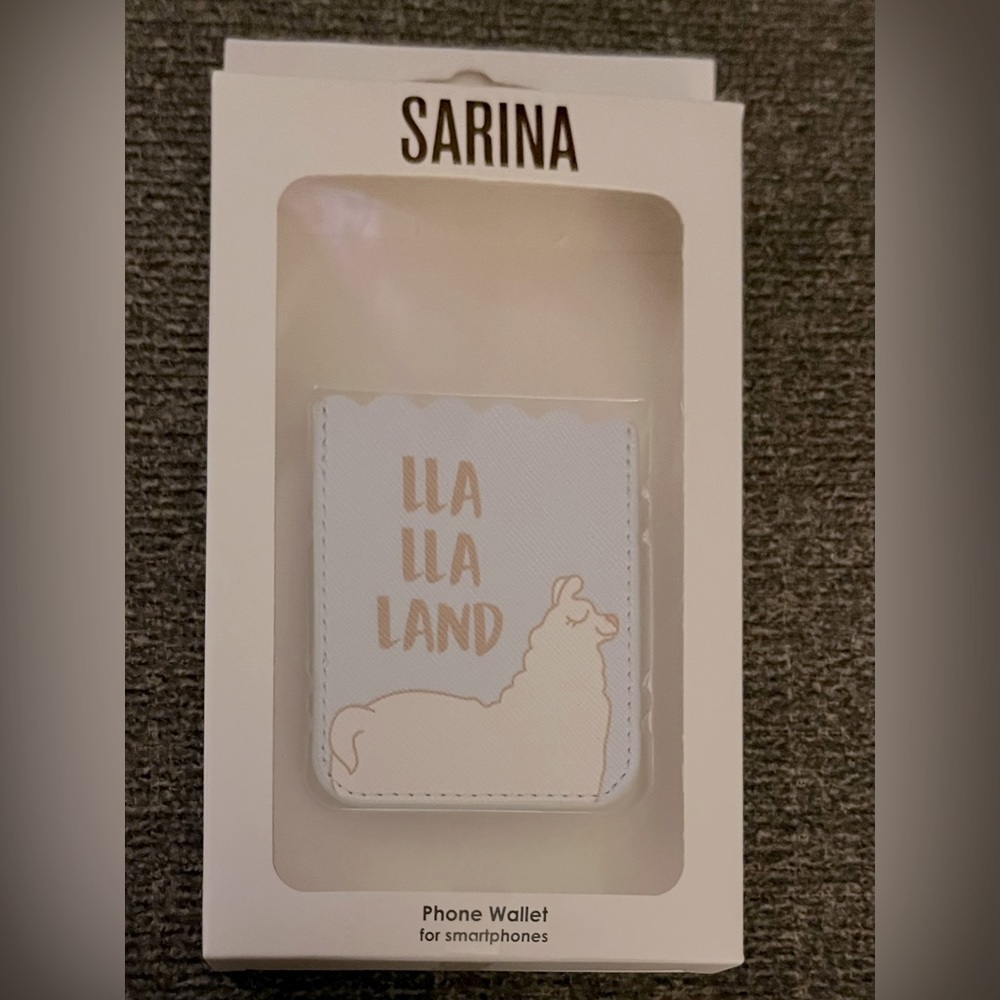 NIB! LLA LLA LAND Llama phone card sticker adhesive wallet